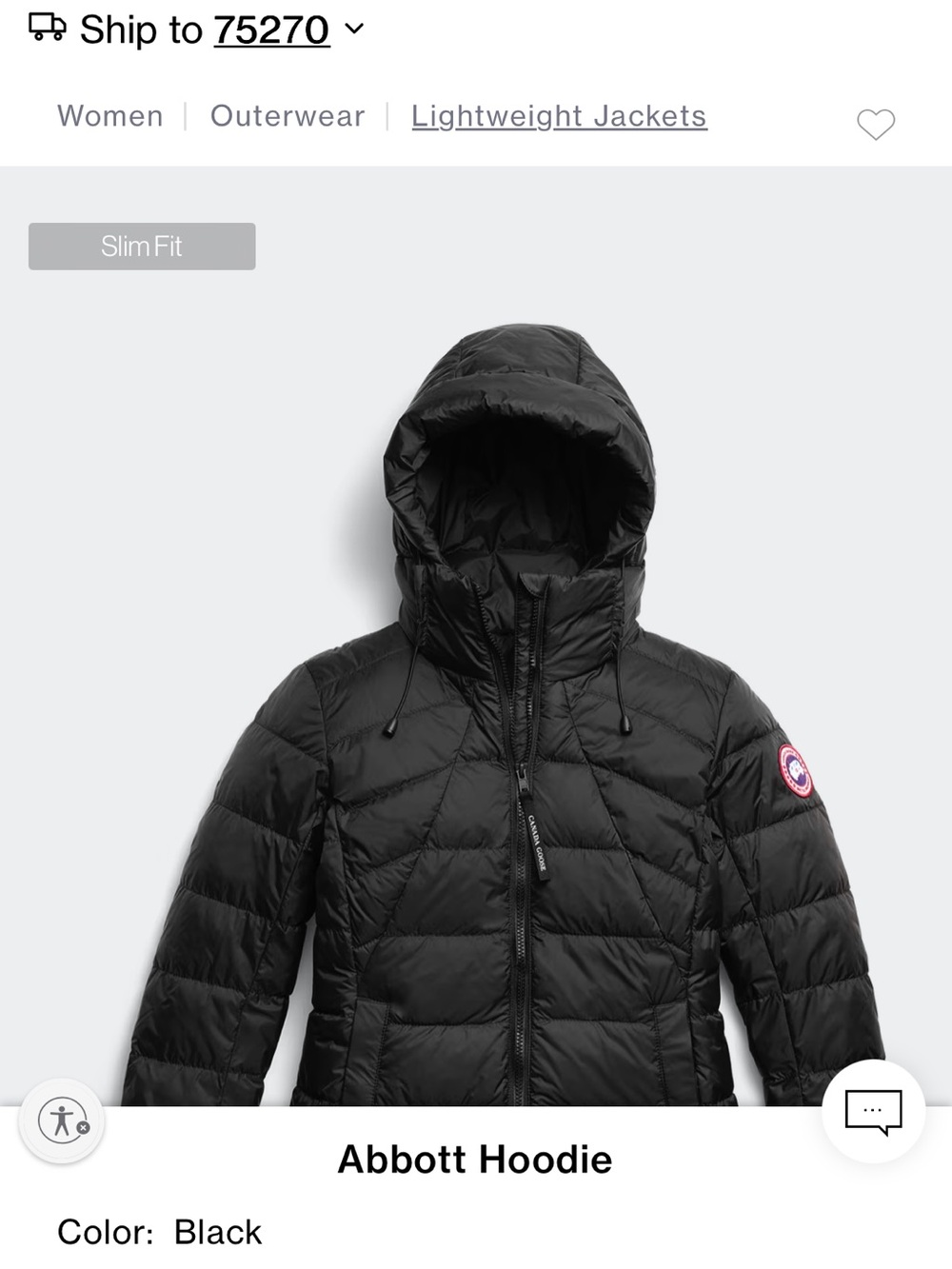 Authentic Canada Goose Black Abbott Hoodie- excellent condition